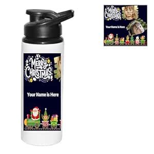 Customized MERRY CHRISTMAS Aluminium Water Bottle 750 ml with Your ...