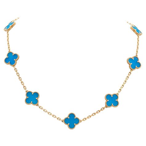 Van Cleef and Arpels Vintage Alhambra 10 Motifs Necklace 18K Yellow ...