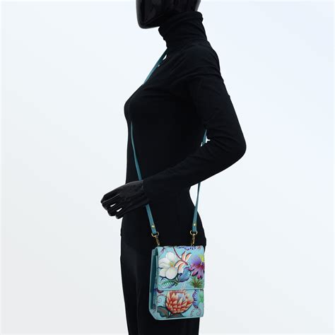 Triple Compartment Crossbody Organizer - 412| Anuschka Leather India ...