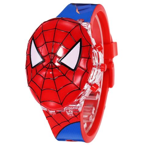 Lionmati Spiderman Digital Watch for Kids 3-12 Year Old Soft Silicone ...