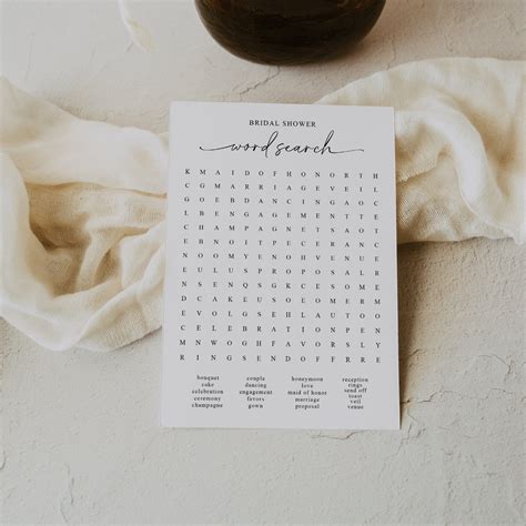 Printable Bridal Word Search Bridal Shower Games Printable, Wedding