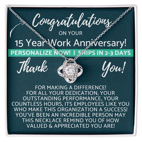 Happy 15th Work Anniversary Personalized 15 Year Job Service - Etsy