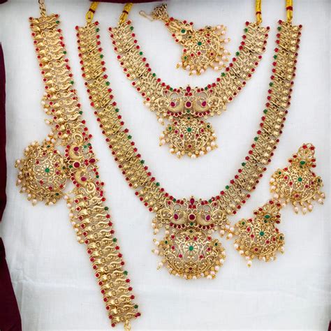 Beautiful Semi Bridel Necklace Set for Women, south Indian jewellery m ...