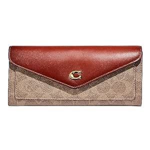 Buy COACH Color-Block Coated Canvas Signature Wyn Soft Wallet B4/Tan ...