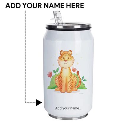 Lion illustration Customized Steel Sipper Can 350 Ml – Indigifts