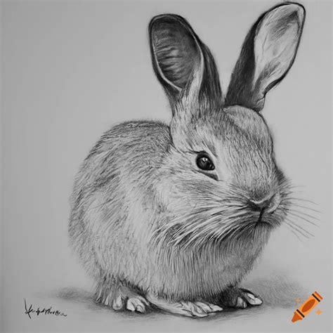 Realistic pencil drawing of a rabbit on Craiyon