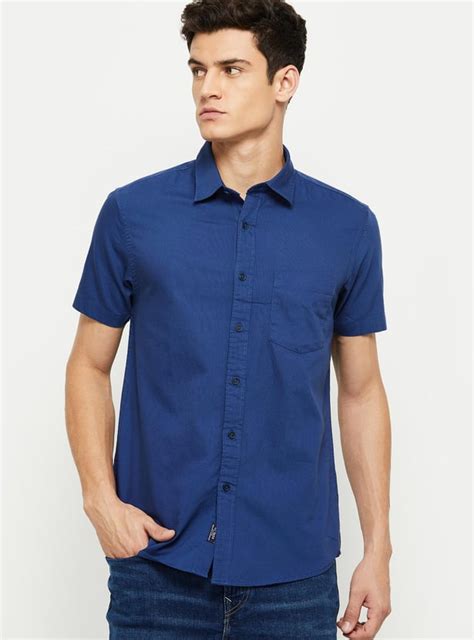 Buy Men Solid Half Sleeves Slim Fit Casual Shirt Online at just Rs. 899 ...