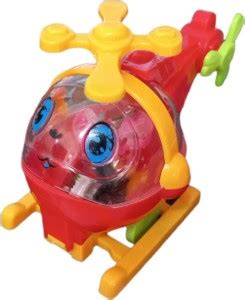 Tzoo Crazy Colorful Plastic Mini Helicopter Toy Transparent Winding ...