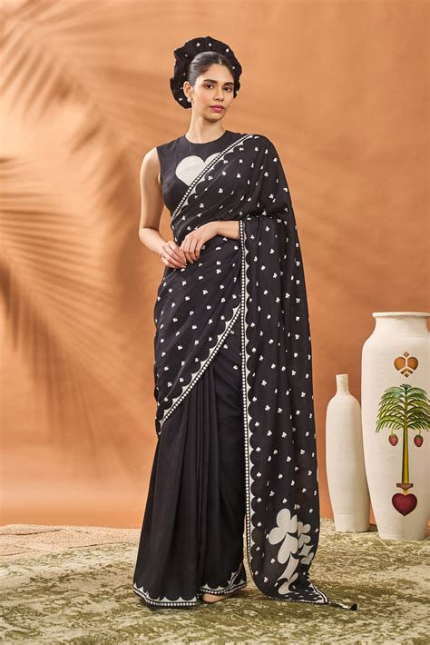 Black All Fours Saree – House Of Masaba