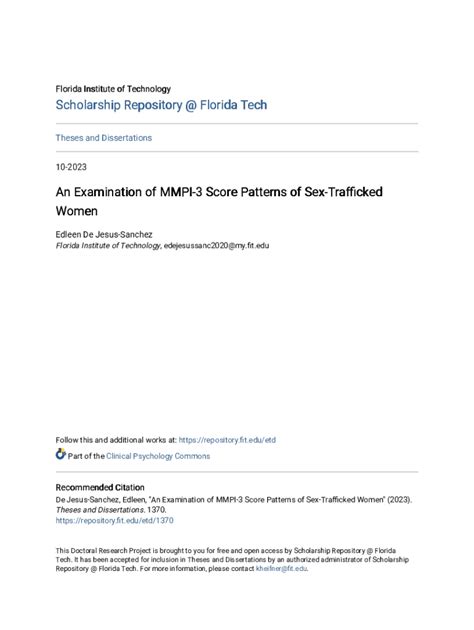 Fillable Online An Examination of MMPI-3 Score Patterns of Sex ...