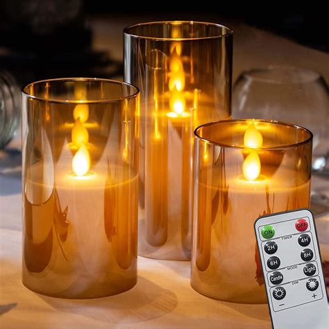 XERGY Acrylic Glass Battery Operated Flameless LED Candles