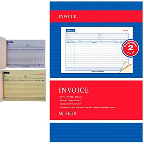 Buy Carbonless Invoice Receipt Record Book 2 Part 50 Sets Duplicate ...