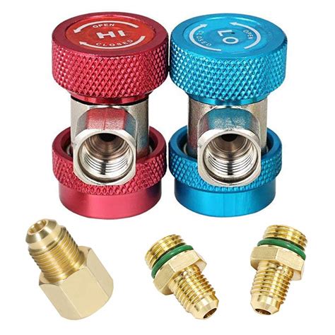 Adjustable R134a Quick Coupler High Low Conversion Adapter Fittings ...
