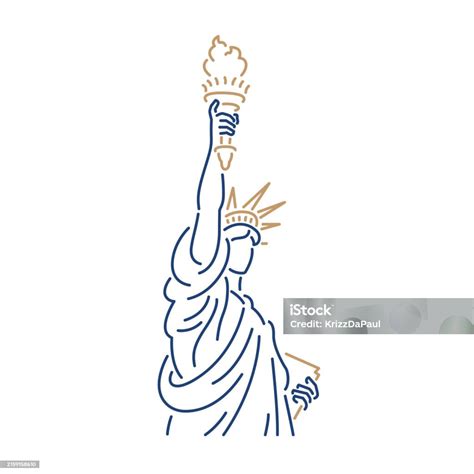 Statue Of Liberty Outline Stock Illustration - Download Image Now ...