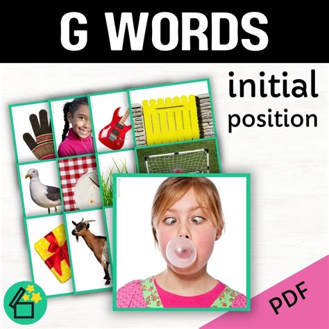 G Pictures Speech Therapy G Small Flashcards B&W Speech Therapy