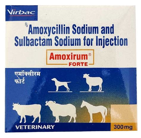 Virbac : Amoxirum Forte 300mg – Amoxycillin & Sulbactam Injection for ...