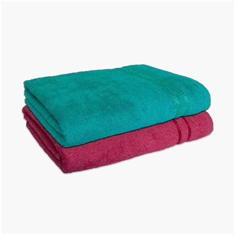 Buy Spaces Set Of 2 Core Seasons Best Solid Cotton Bath Towel- 70 X 150 ...