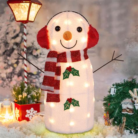 Amazon.com: Christmas Outdoor Lighted Decoration Snowman, 25" Xmas Warm ...