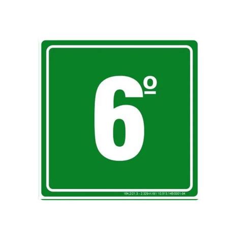 Placa Andar 6° ANDAR 19X5CM – Brazneto
