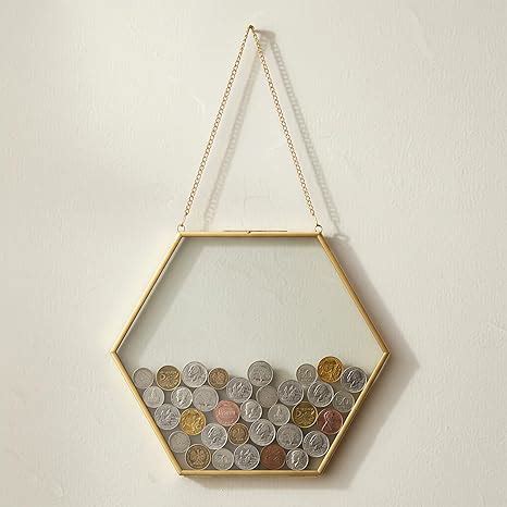 Ebrima Gold Glass Frame Coin Display Wall Mounted Coin Collecting ...