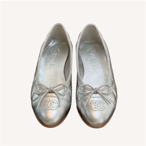 Chanel Ballet Flats Silver For Women - MassToneUS