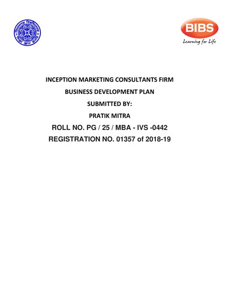 Business Development PLAN - INCEPTION MARKETING CONSULTANTS FIRM ...