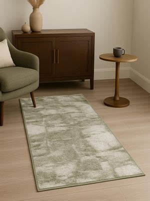 Buy OBSESSIONS Grey Abstract Polyester Bedside Runner Ideal for Bedroom ...