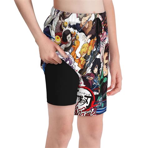 Demon Slayer Boys Swim Trunks Compression Liner Swim Shorts Beach Quick ...