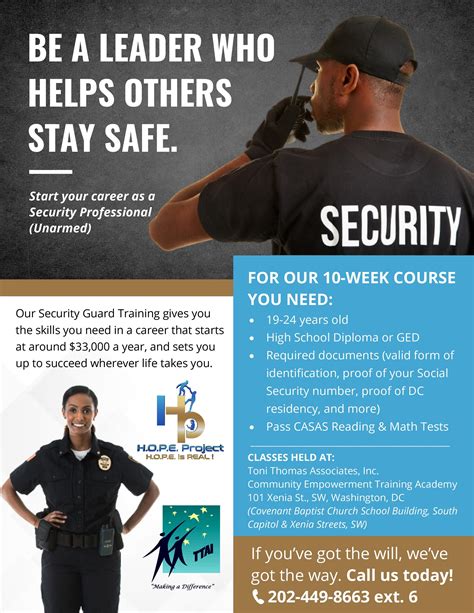 Free Security Guard Training for DC residents ages 19 - 24 — Congress ...