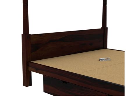 Buy Victorian Poster Bed With Drawer Storage (King Size, Walnut Finish ...