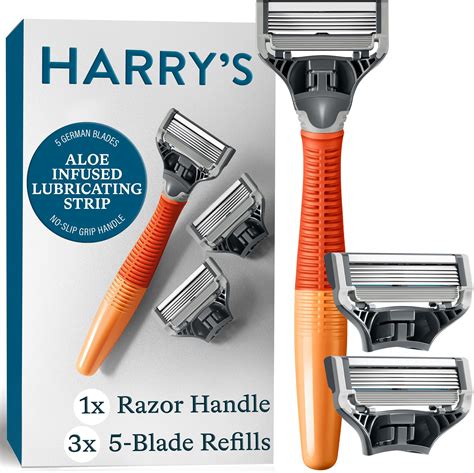 Amazon.com: Harry's Shaving Kit for Men - Razor Handle, 5 Razor Blade ...