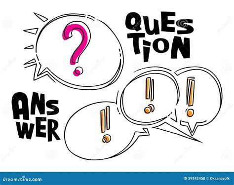 Questions And Answer Funny Style Bubbles On White Stock Vector - Image ...