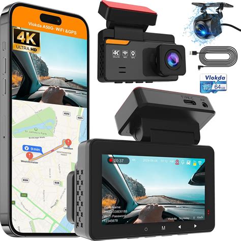 Dash Cam, Dash Cam Front and Rear Camera 4K Dashcam for Cars 2160P ...
