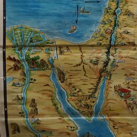 Picture Poster Old Testament Rollable Wall Chart Religious Mural Israel Map For Sale at 1stDibs ...