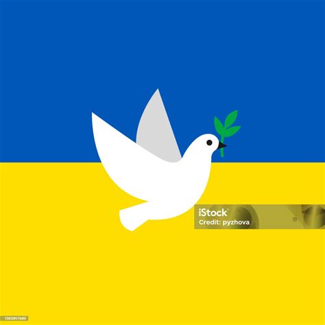 Vector Creative Ukraine Flag Poster With Dove Of Peace Stock ...