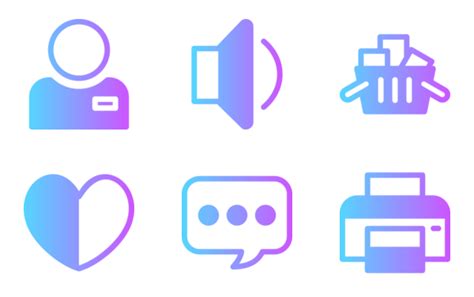 UI Icon Pack | Flat Gradient | 50 .SVG Icons