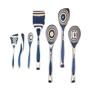 Buy Island Bamboo Exotic Pakkawood 7-Piece Kitchen Utensil Set with ...