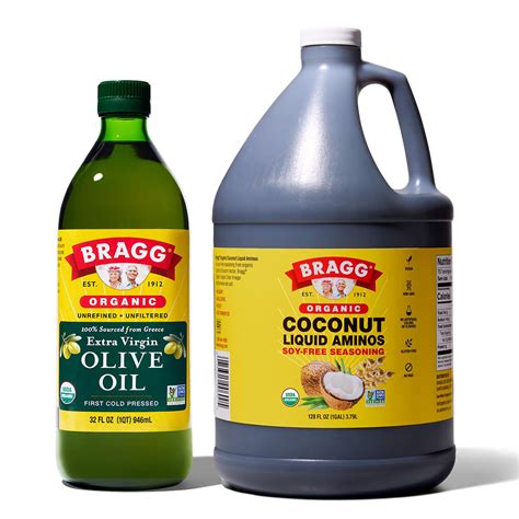 Amazon.com : Bragg Organic Extra Virgin Olive Oil 32oz + Bragg Organic ...
