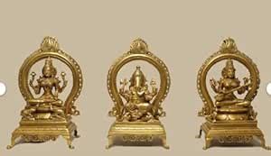 Buy Vittu Kalai Lakshmi Ganesh Saraswati Statues,33CM Brass Laxmi ...