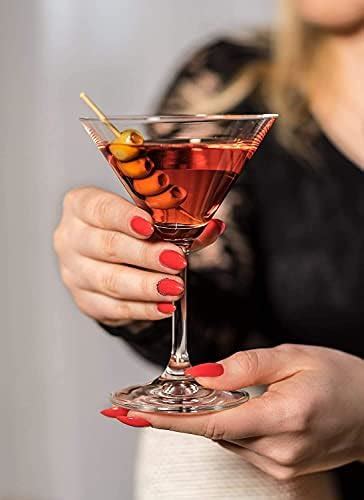 VISMII Crystal Martini Glasses | Set of 6 | 135 ml | Hand-Blown Crystal ...