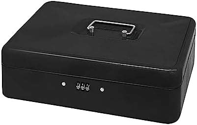 Krivon Steel Cash Box with Combination Lock Lock, Metal Small Money ...