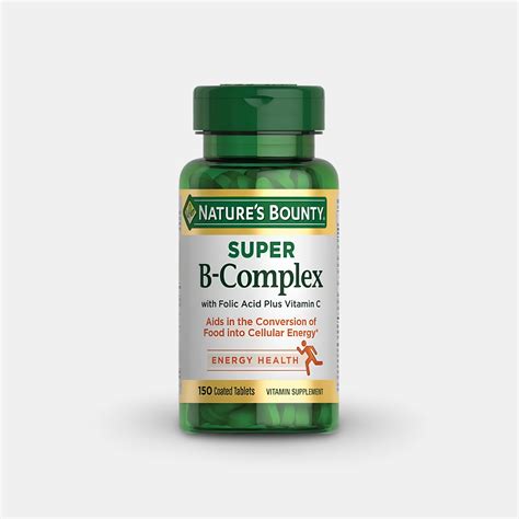 Nature's Bounty Super B Complex with Vitamin C & Folic Acid – Supplemart