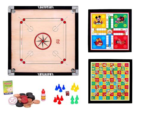Buy DAYSTAR Superior Matte Finish Carrom Board with 12 Inch Ludo Game ...