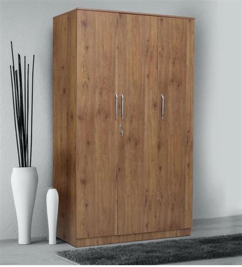 CASPIAN Engineered Wood 3 Door Wardrobe (Oak Light) | Furniture with ...