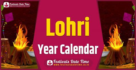 Lohri Year Calendar, Lohri Festival Schedule - Festivals Date Time