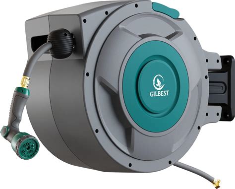 Amazon.com: Gilbest Retractable Garden Hose Reel,1/2 in x 65 ft Wall ...