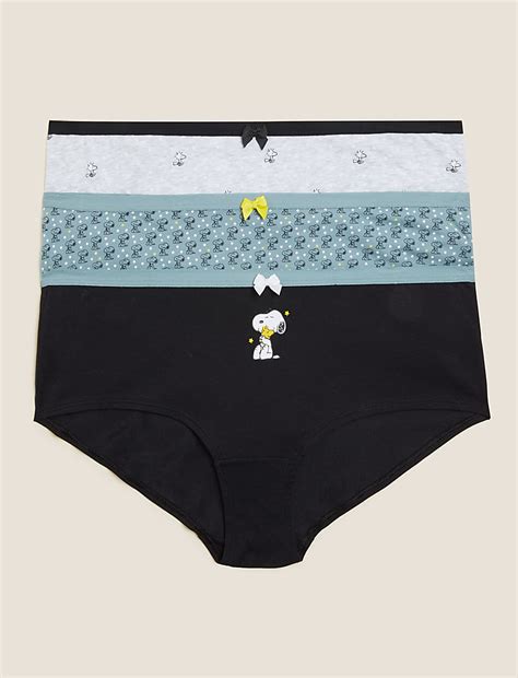Buy 3pk Cotton Lycra® Snoopy™ Printed Knicker Shorts at Marks & Spencer