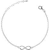 Clara 925 Sterling Silver Infinity Pendant Chain Necklace | Rhodium ...