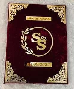Hiba Gift Store Elegant Islamic Customised Nikah Nama Booklet with ...
