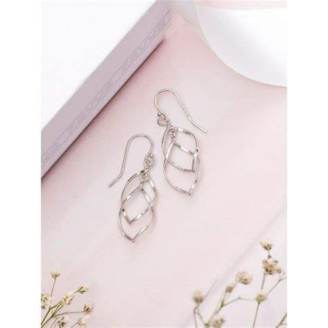 Buy Zavya Minimal Dangle Rhodium Plated Earrings Online